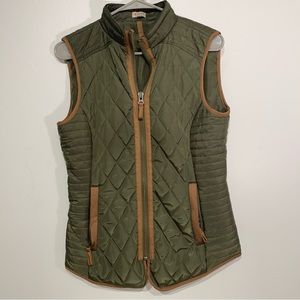 Daniel Cremieux Quilted Vest men’s small olive green brown